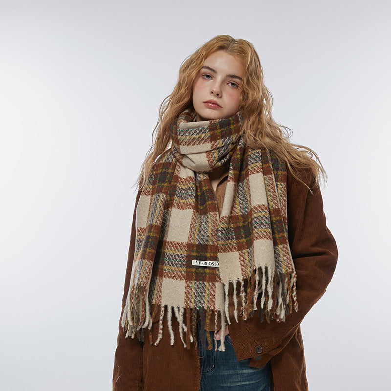 2023-10-35 plaid winter scarf - MinYang Fashion Apparel Accessory Manufacturer