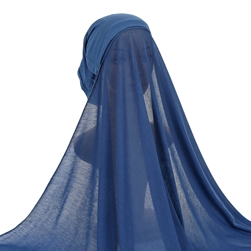 YW180 jersey hijab with undercap plain instant set - MinYang Fashion Apparel Accessory Manufacturer