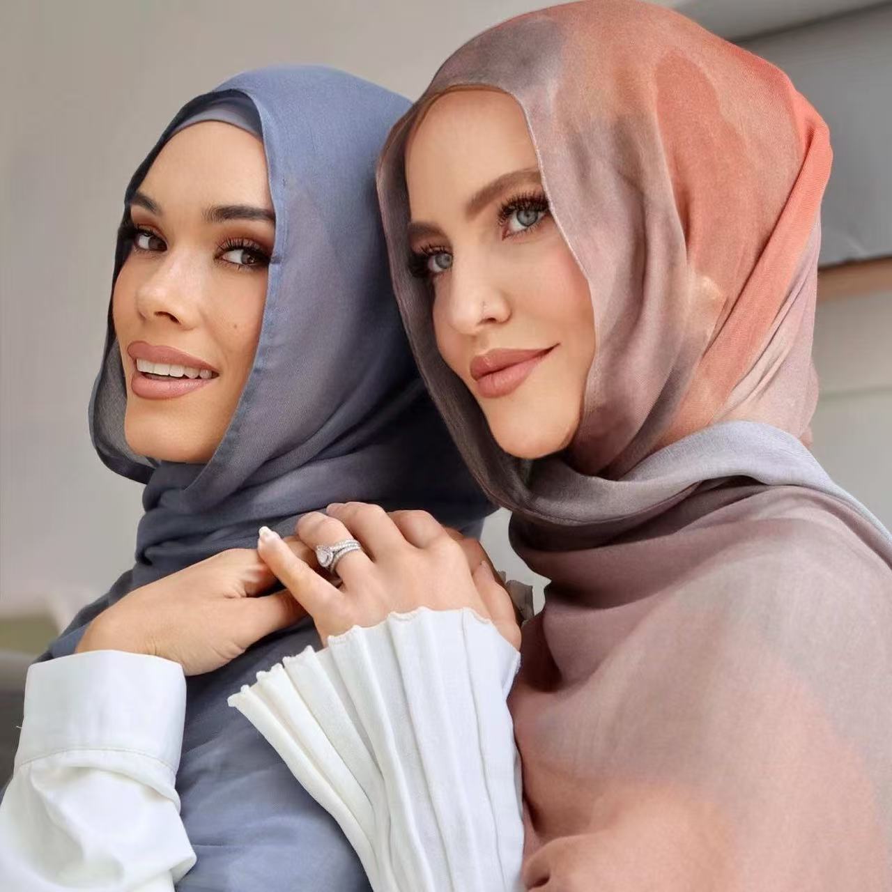 HY013 Printed modal Muslim hijab single stitch