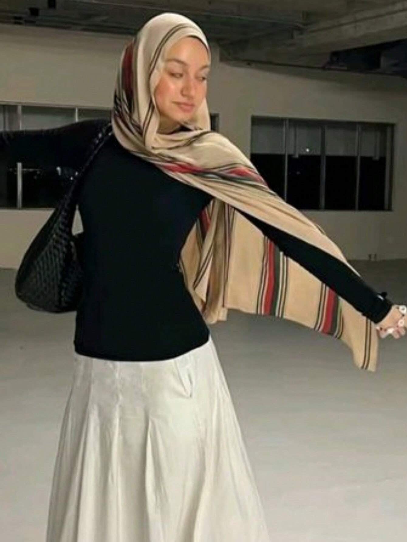 MYM09 Modal splicing print hijab - MinYang Fashion Apparel Accessory Manufacturer