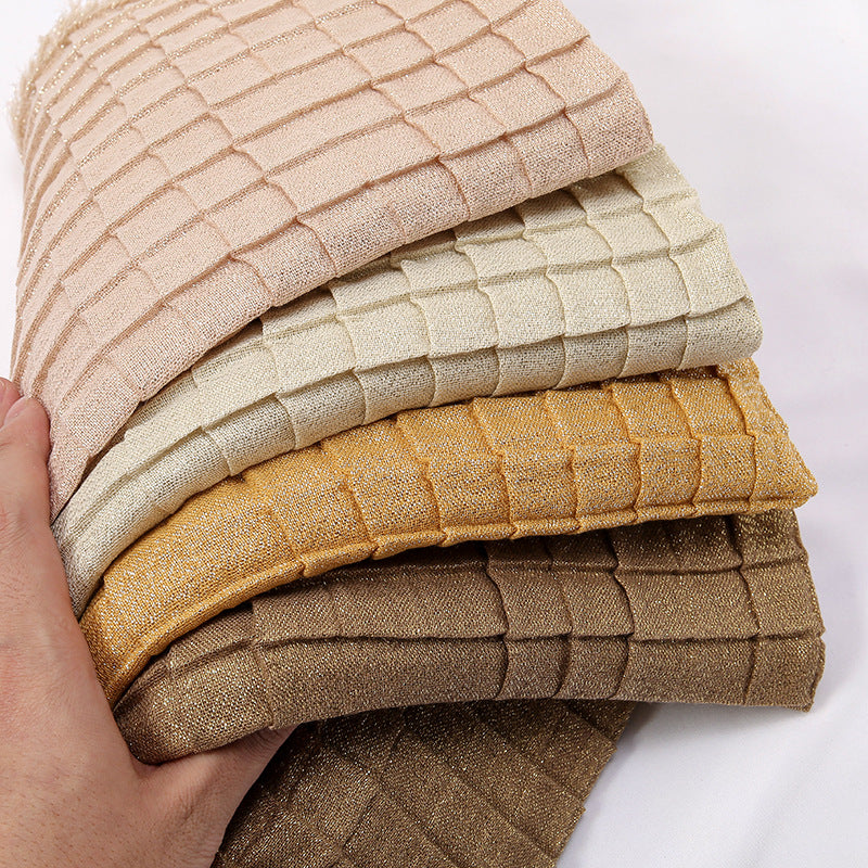 VS800 Hot Sale Solid Color Square Ruffled Polyester Long Scarf - MinYang Fashion Apparel Accessory Manufacturer