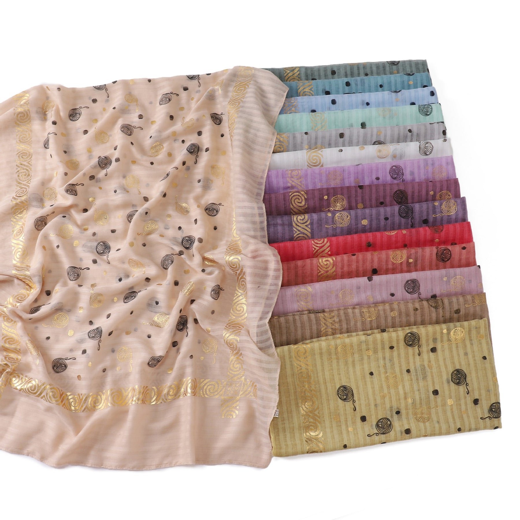 B1 Simple gold stamped scarf