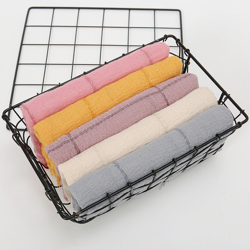 VS595 pleated cotton lattice stripe hijab