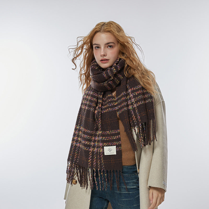 2023-10-36 plaid stripe winter scarf - MinYang Fashion Apparel Accessory Manufacturer