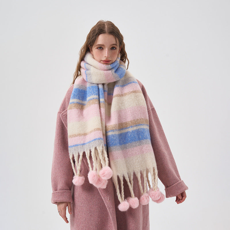 2023-08-20 stripe winter scarf - MinYang Fashion Apparel Accessory Manufacturer