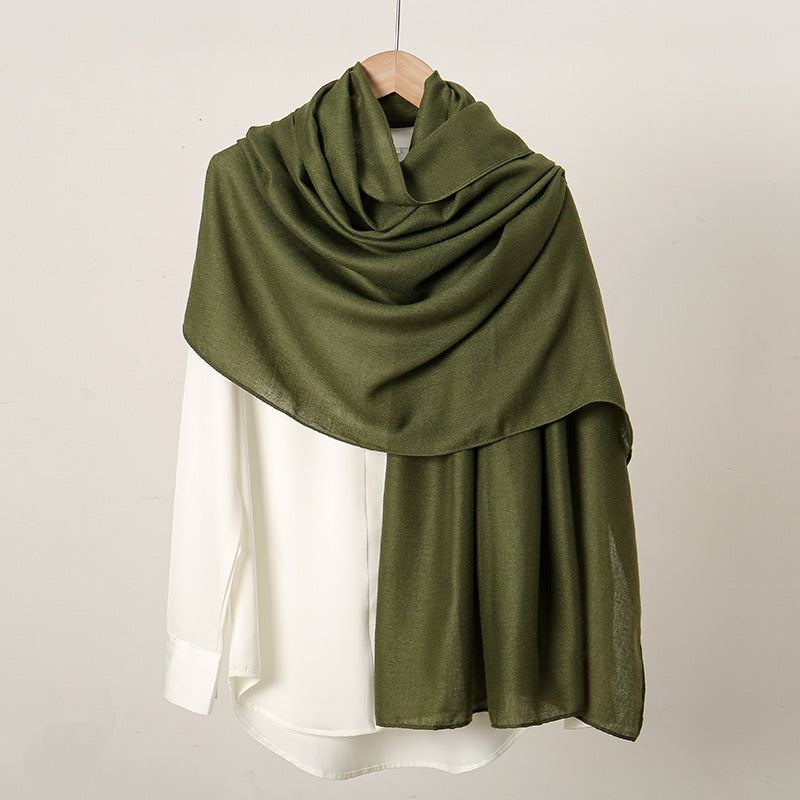 VS814 New retro solid color cotton and linen scarf for women - MinYang Fashion Apparel Accessory Manufacturer