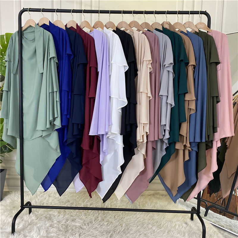 2295 hijab instantáneo Khimar de tres capas de alta calidad