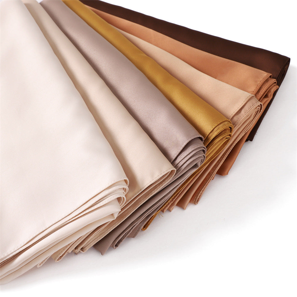 YZ190 90cm Matte Satin Faux Silk Satin Solid Square Shawl Scarf - MinYang Fashion Apparel Accessory Manufacturer