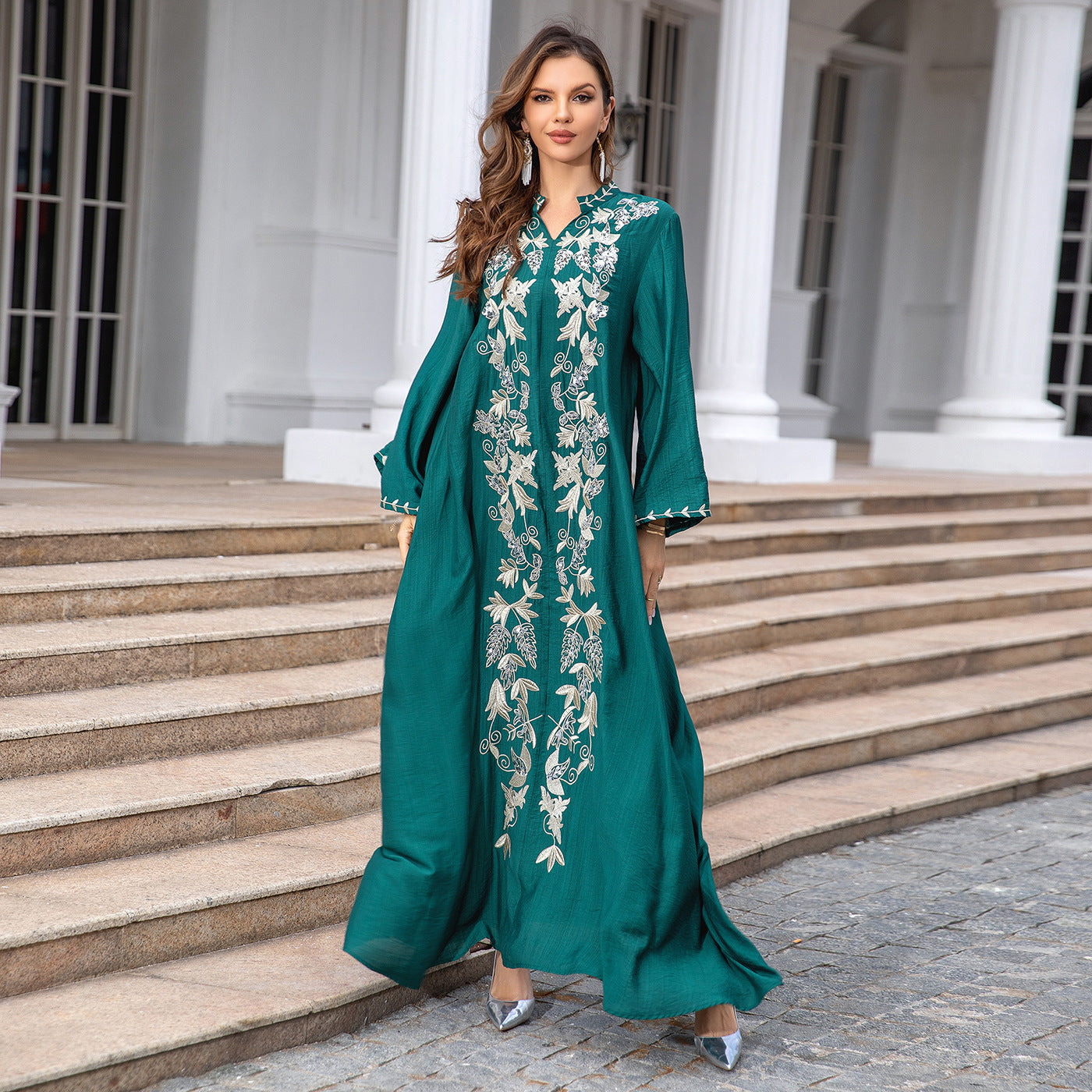SMT008 Robe women's abaya embroidered dress evening dress abaya Dresses/gowns