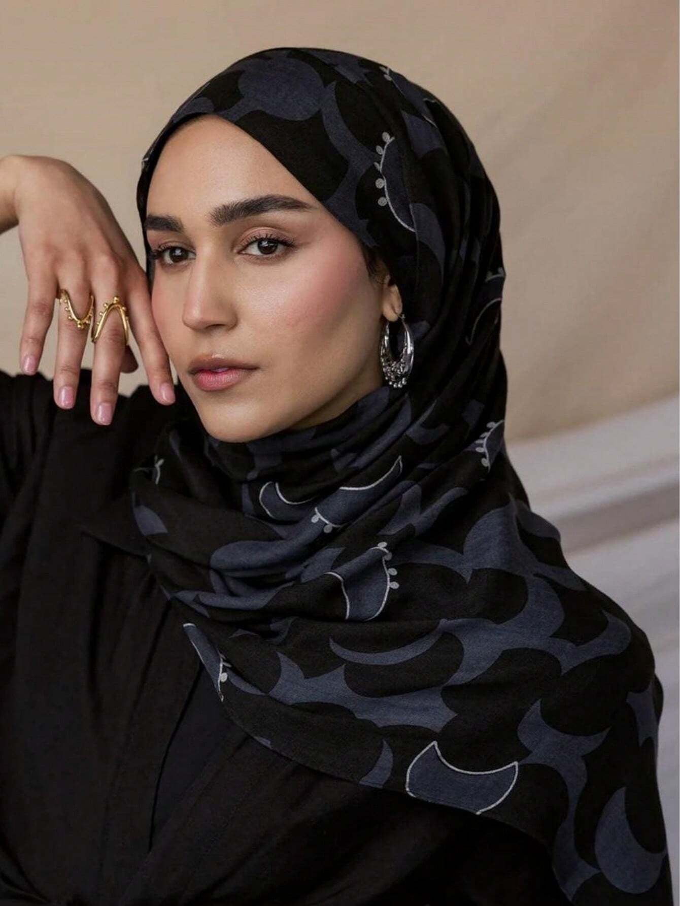 Bufanda/hijab con estampado de luna pequeña, nueva moda MYM21