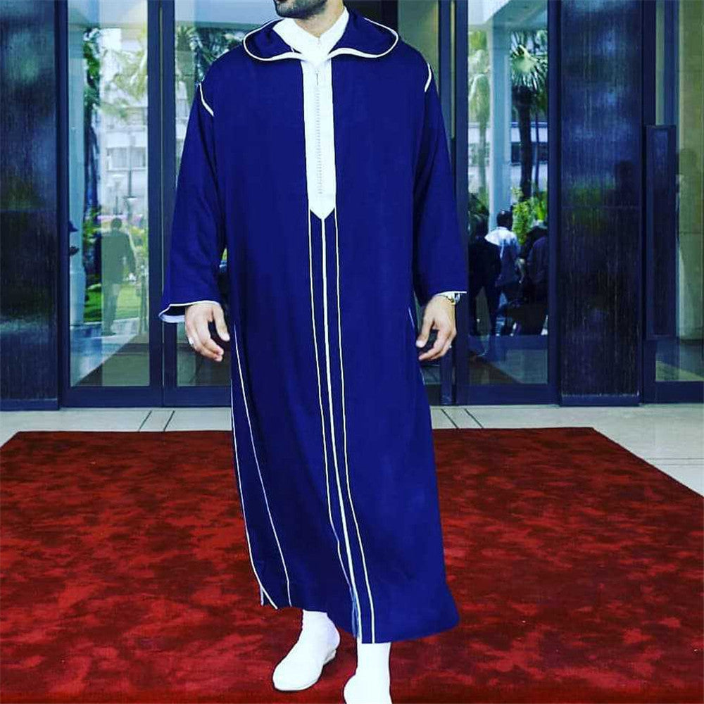 854152 Foreign trade Muslim long-sleeved embroidered ethnic style Arab robe men's robes abaya - MinYang Fashion Apparel Accessory Manufacturer