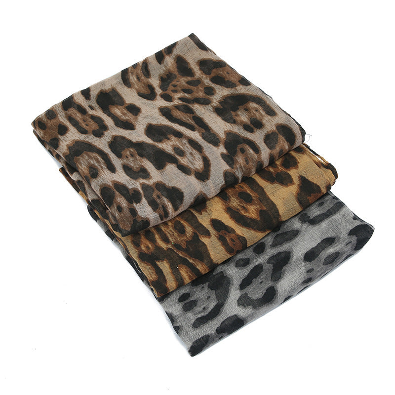 YZ35 Bali print leopard head scarf - MinYang Fashion Apparel Accessory Manufacturer