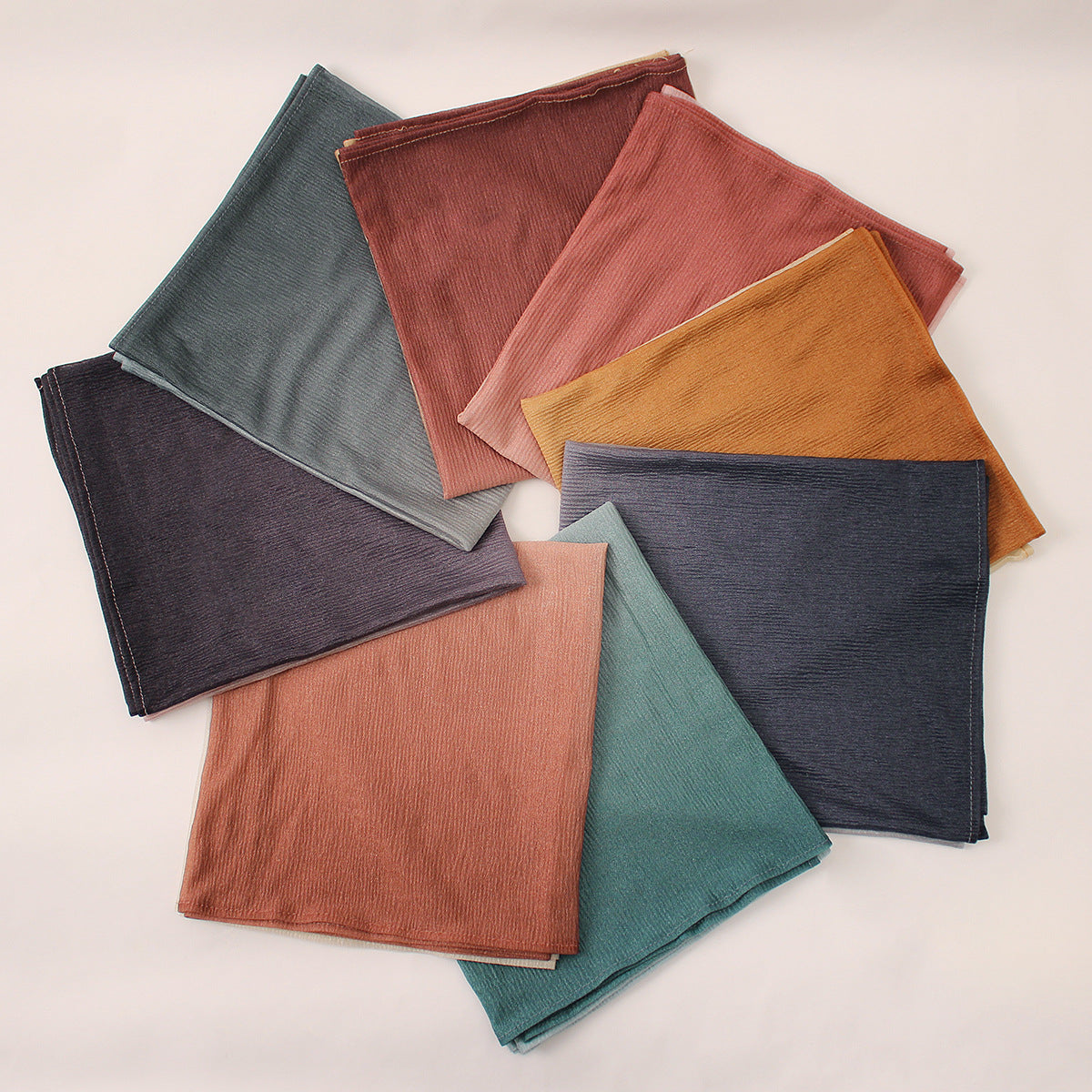 Z0A70004 Mercerized cotton colorblock thin hijab