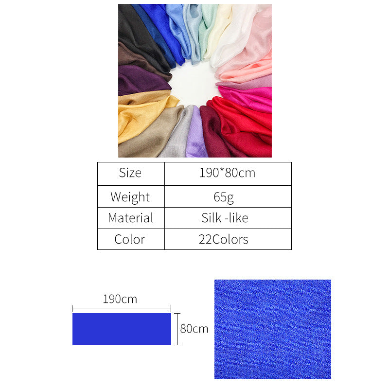 ND479 Linen Solid Color Faux Silk Soft Turban Shawl Scarf - MinYang Fashion Apparel Accessory Manufacturer