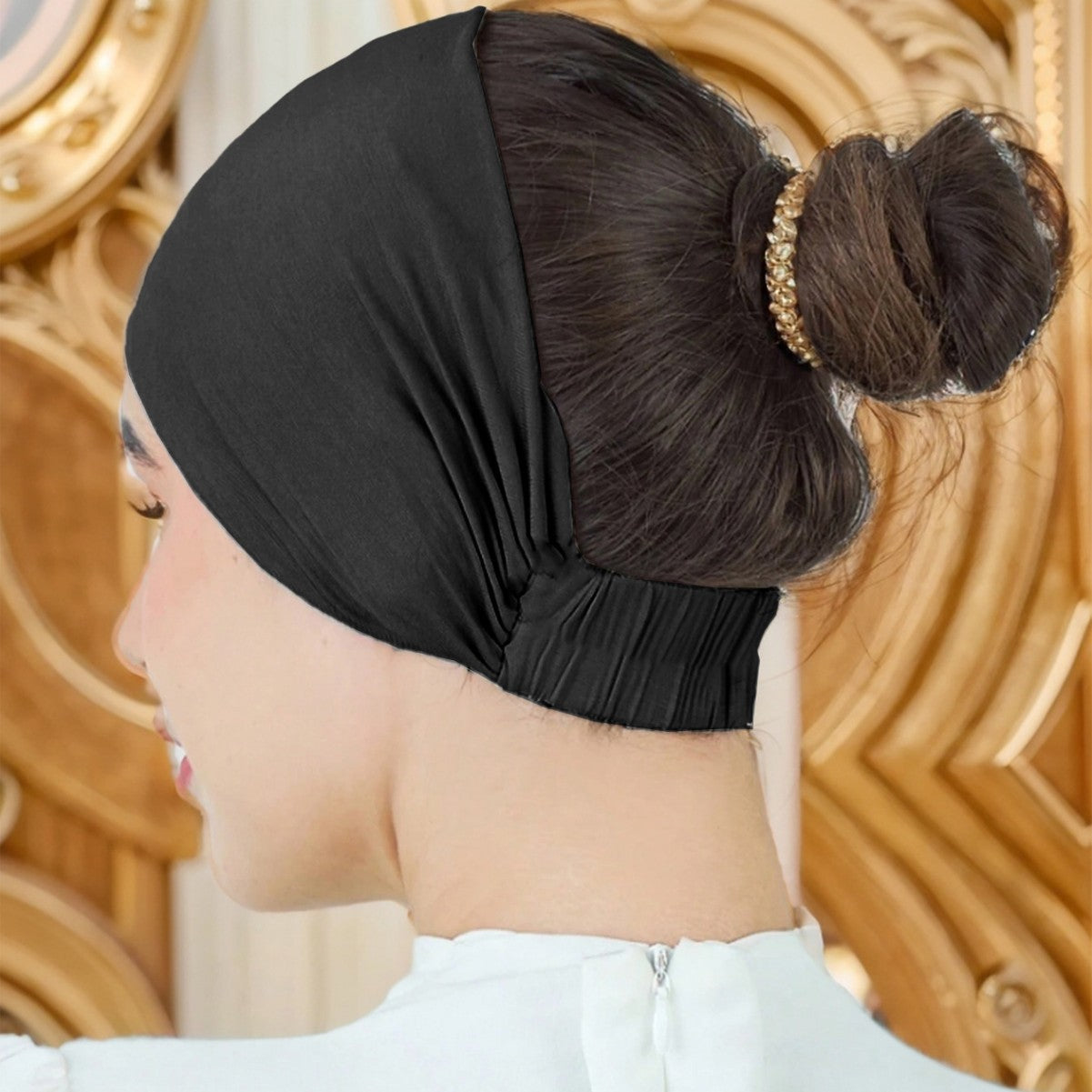 MSL124 Solid color jersey hijab cap
