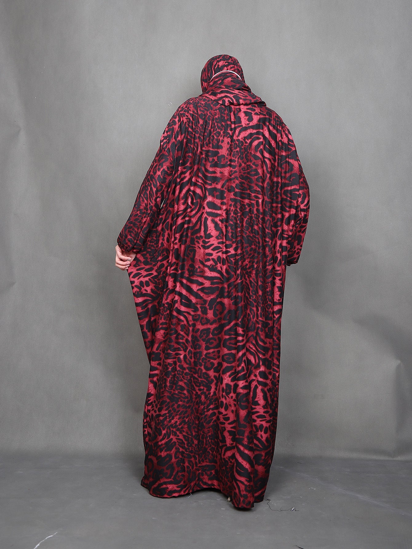 42  Cross-border Middle Eastern Muslim leopard flower worship dress African print robe abaya  Dresses/gowns  prayer set - MinYang Fashion Apparel Accessory Manufacturer