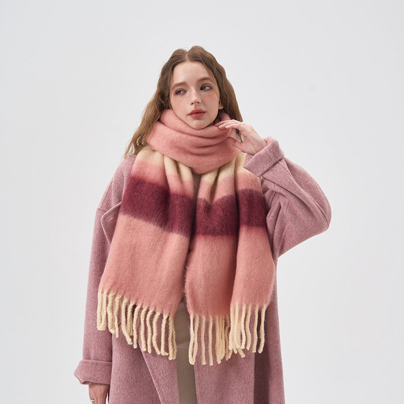 2023-8-25 stripe winter scarf - MinYang Fashion Apparel Accessory Manufacturer