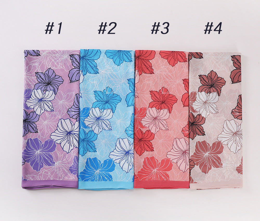 MSL333 New spring and summer pearl chiffon digital printing color scarf New spring and summer pearl chiffon digital printing color scarf
