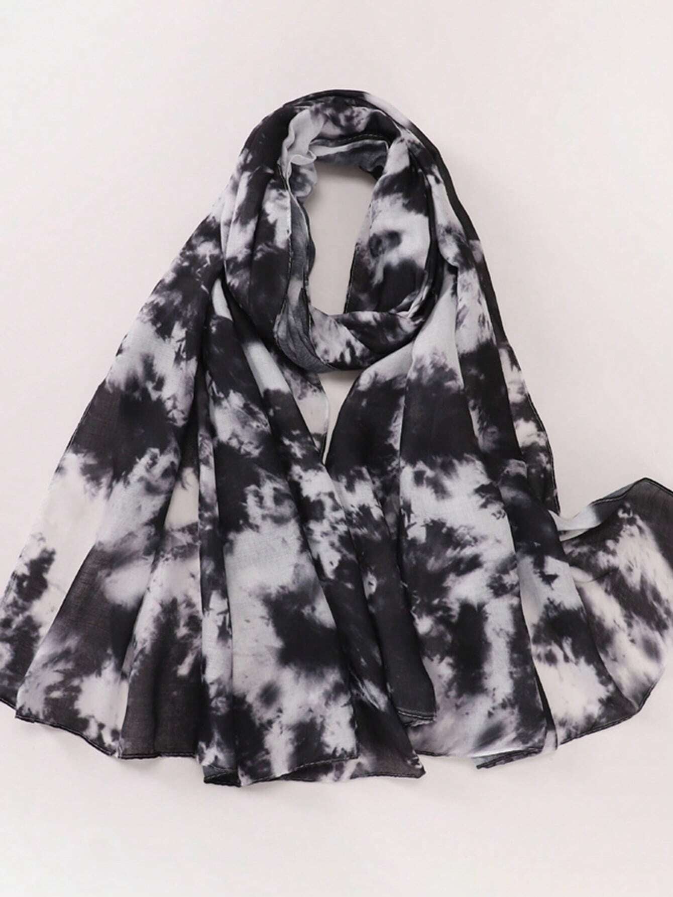 MYM32 Modal black and white mixed color print scarf/hijab - MinYang Fashion Apparel Accessory Manufacturer