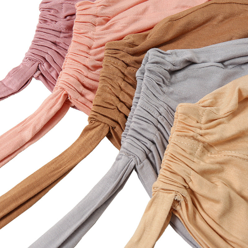 YS001 New solid color scarf modal elastic elastic tie bottom hat with spandex rope loop cap - MinYang Fashion Apparel Accessory Manufacturer