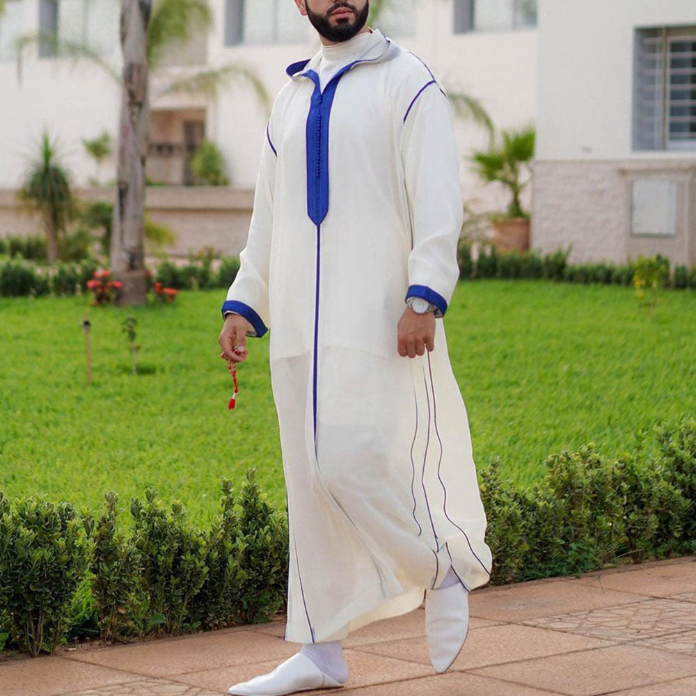 1133978 Slim Muslim White Spot Regular Men's Muslim Robe Shirt - MinYang Fashion Apparel Accessory Manufacturer