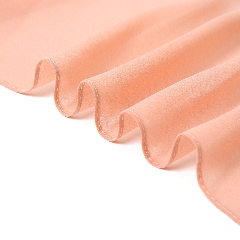 YW162 Stitching color pearl chiffon hijab