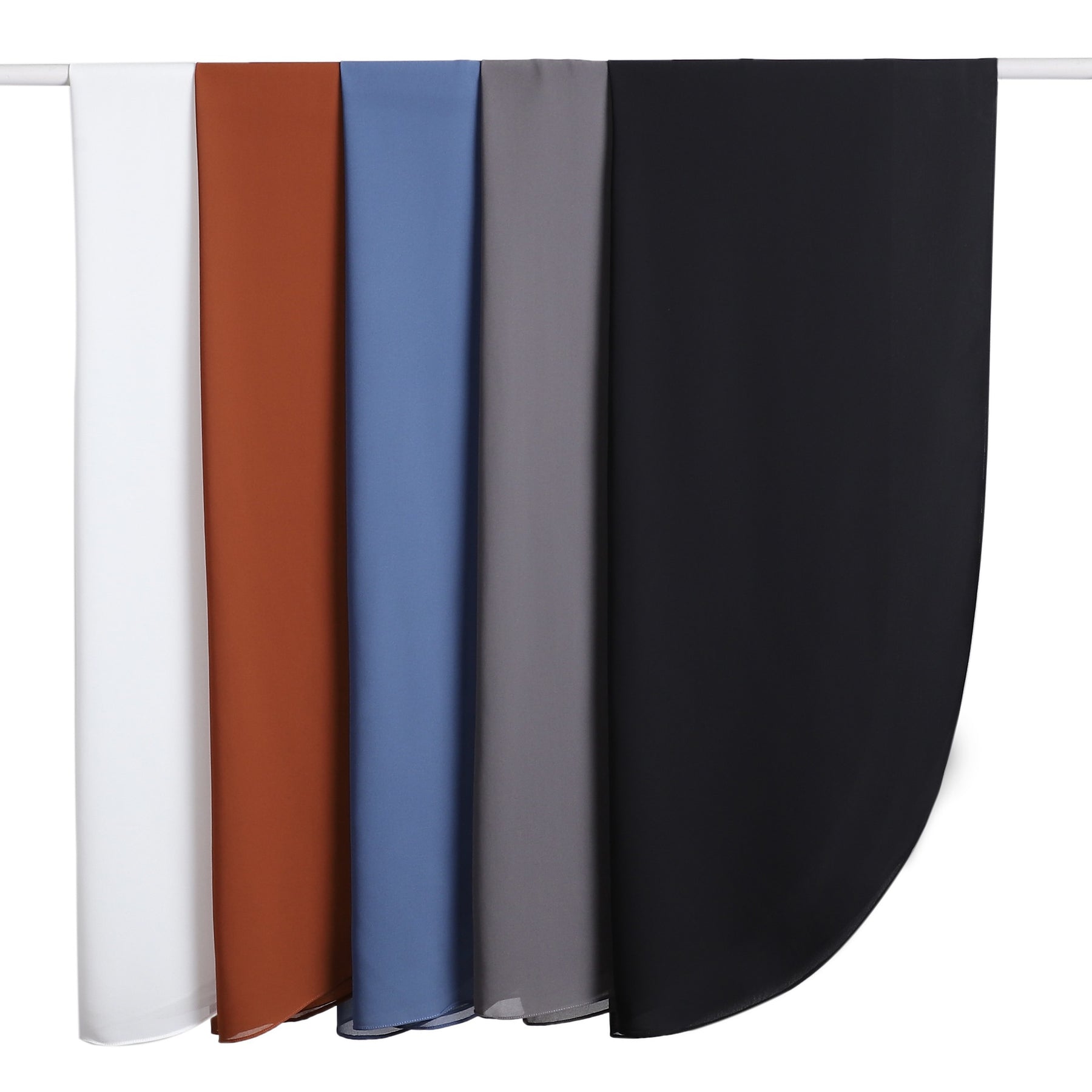 MRYJ01 Rounded hem semi-circular chiffon hijab