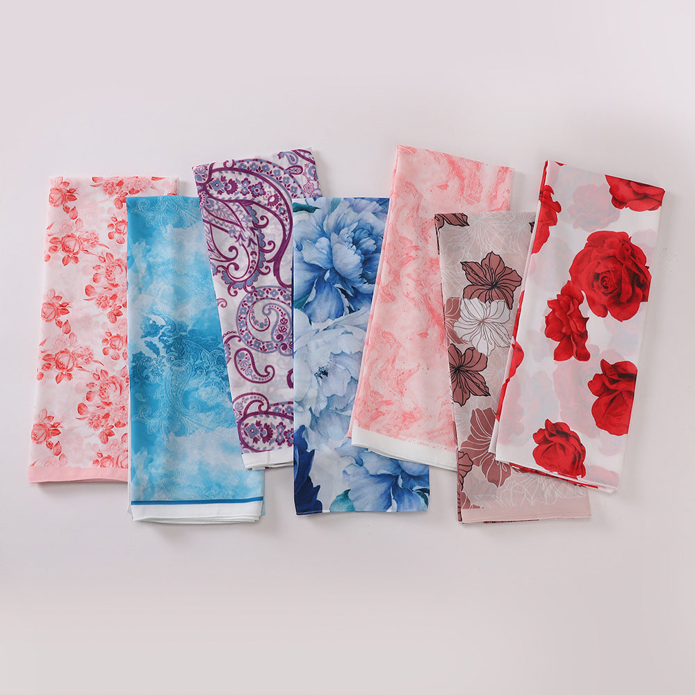 MSL333 New spring and summer pearl chiffon digital printing color scarf New spring and summer pearl chiffon digital printing color scarf