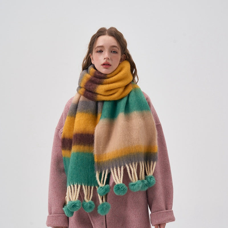 2023-8-26 hairball winter scarf - MinYang Fashion Apparel Accessory Manufacturer