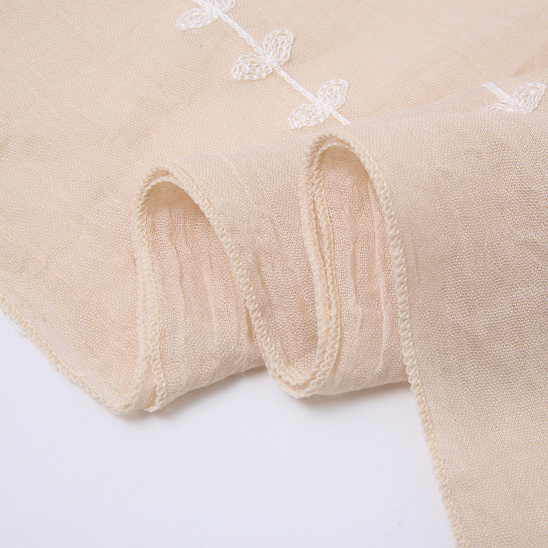VS244 embroidered cotton hijab