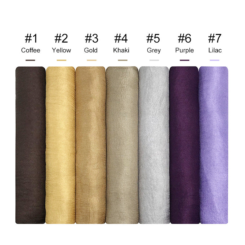 ND479 Linen Solid Color Faux Silk Soft Turban Shawl Scarf - MinYang Fashion Apparel Accessory Manufacturer