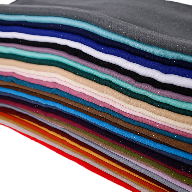 VS119 Gold plated voile plain hijab