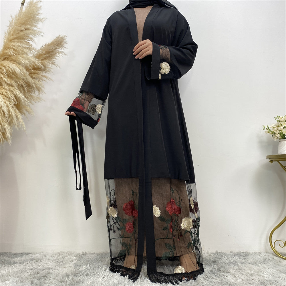 1817 fashion Stitching embroidery muslim abaya dress