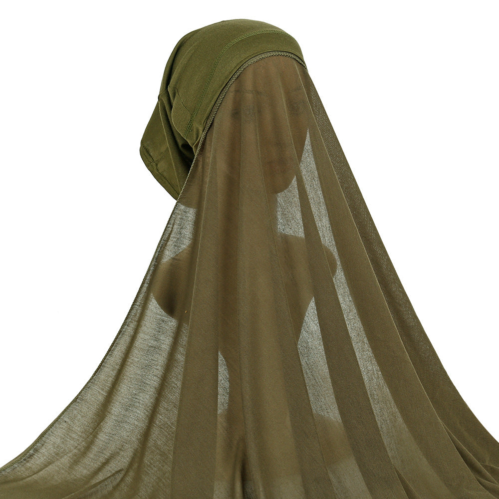 YW180 jersey hijab with undercap plain instant set - MinYang Fashion Apparel Accessory Manufacturer