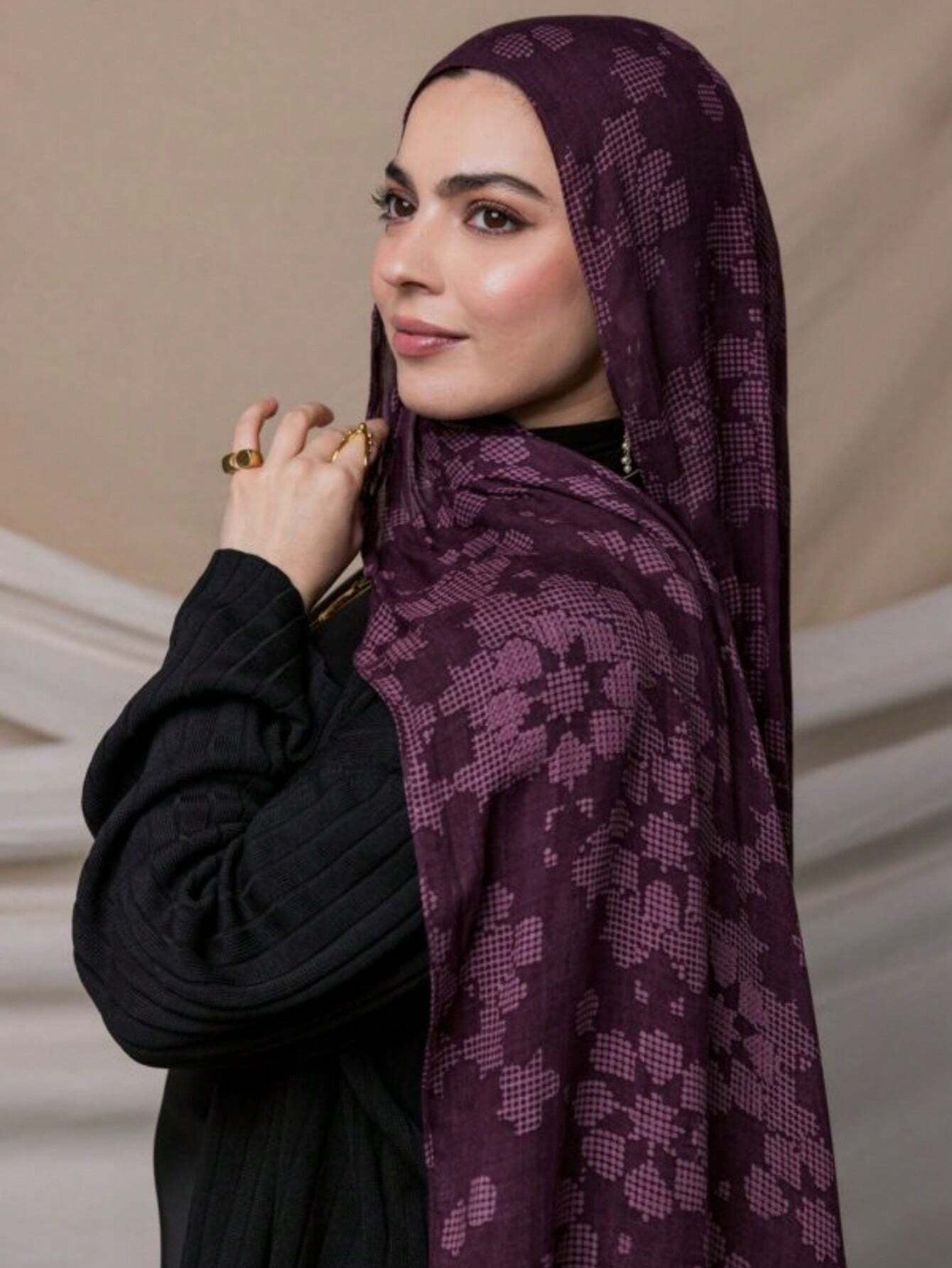 MYM24 Modal geometric print hijab/scarf - MinYang Fashion Apparel Accessory Manufacturer