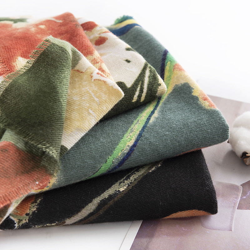 FH23-5404 Elegant Chinese style printed warm shawl scarf winter scarf