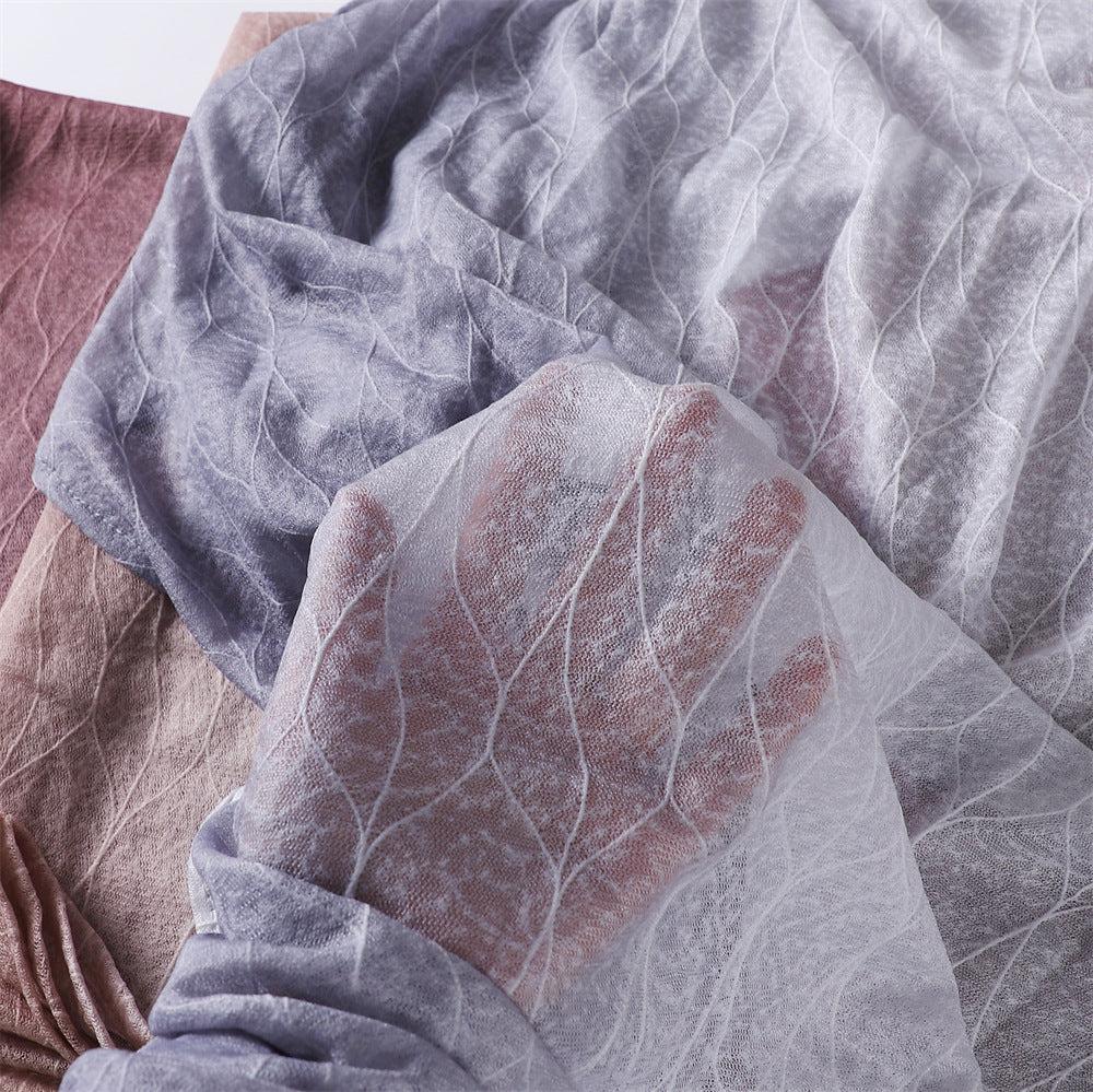 YZ80 Lace breathable hollow slightly elastic wave gradient color hijab hijab/tudung printed hijab printed scarf Gradient