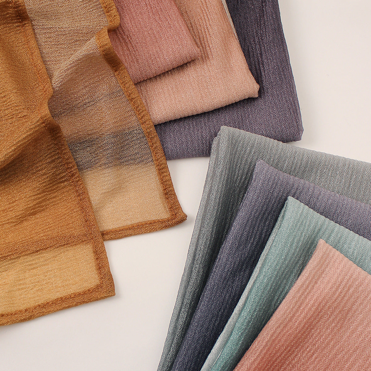 Z0A70004 Mercerized cotton colorblock thin hijab