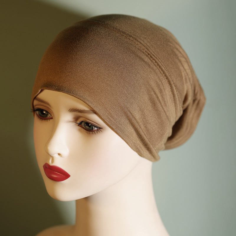 QY001 Tiada pil, tiada pudar, topi tong pelbagai warna, warna pepejal, kapas tulen, topi asas kapas mercerized, tudung kapas untuk wanita, anjal dan bernafas