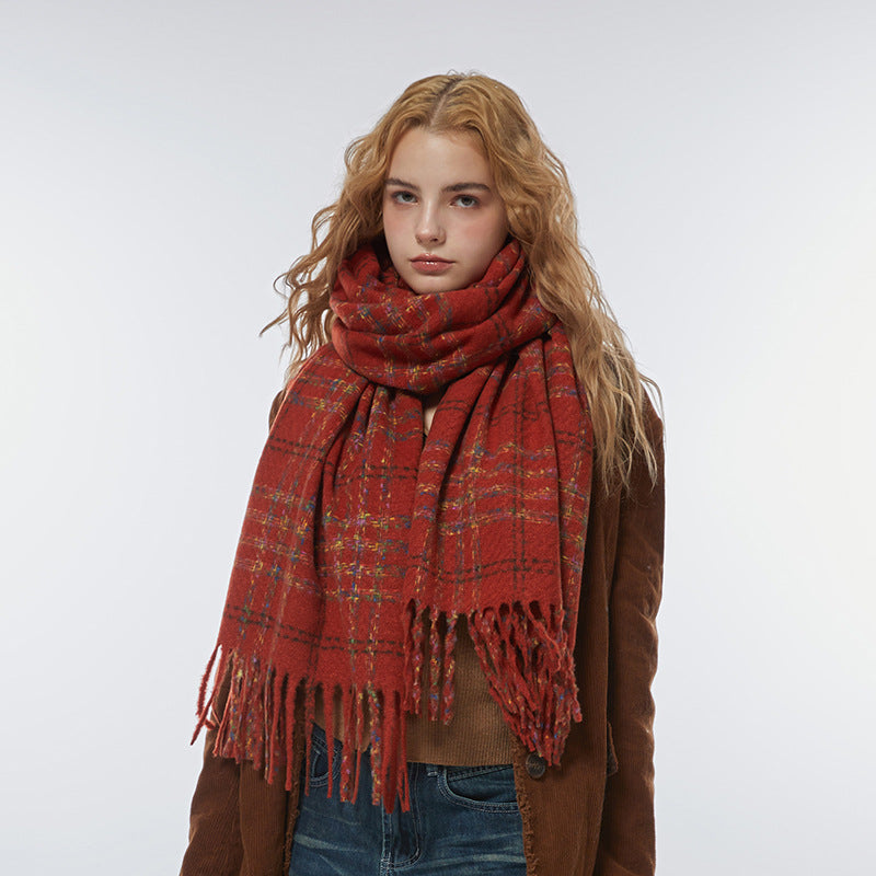 2023-10-36 plaid stripe winter scarf - MinYang Fashion Apparel Accessory Manufacturer