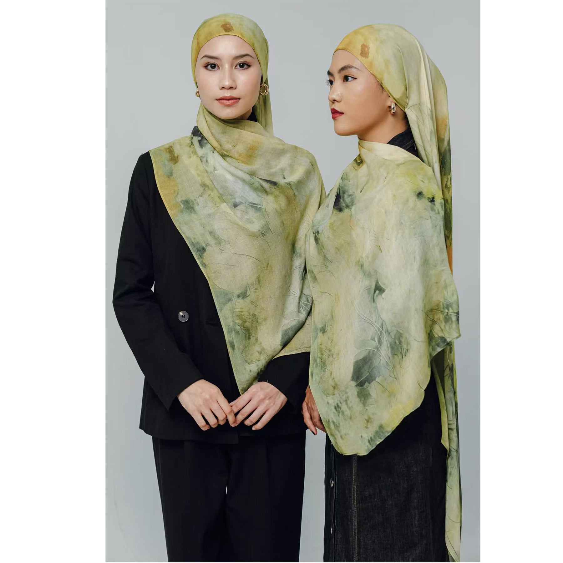 HY013 Printed modal Muslim hijab single stitch