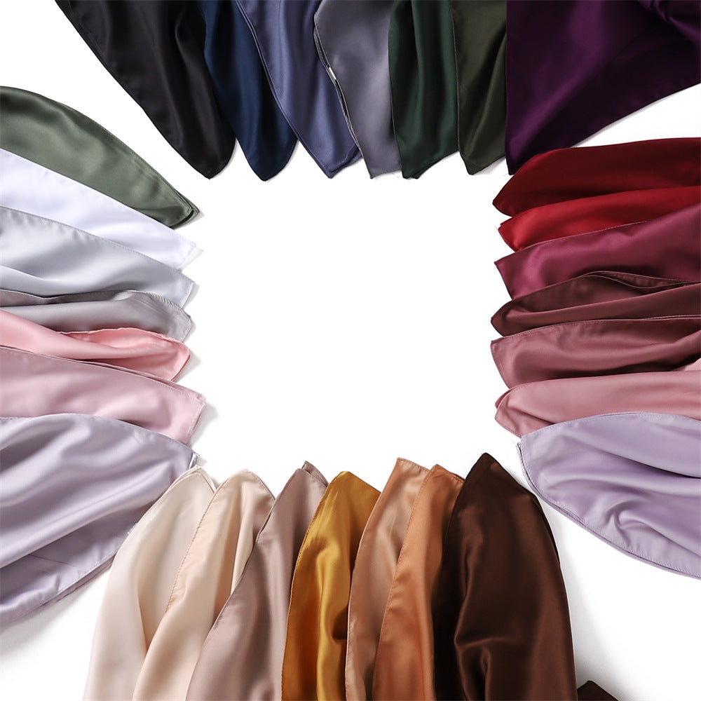 YZ190 90cm Matte Satin Faux Silk Satin Solid Square Shawl Scarf - MinYang Fashion Apparel Accessory Manufacturer