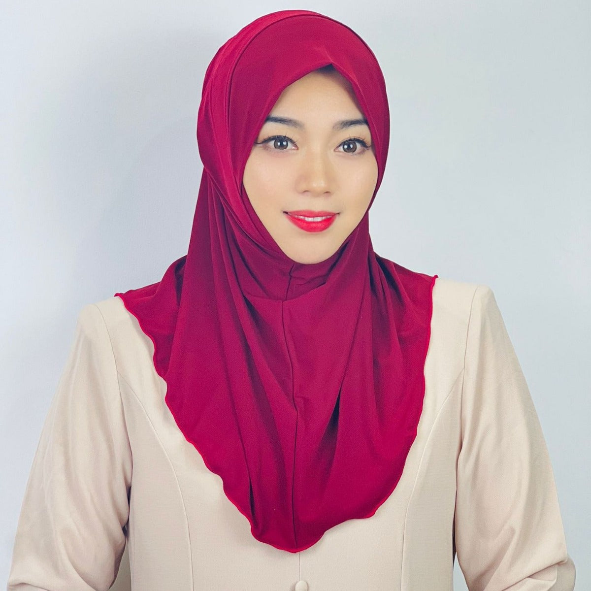 TD47-019 Solid color crystal hemp hem hijab