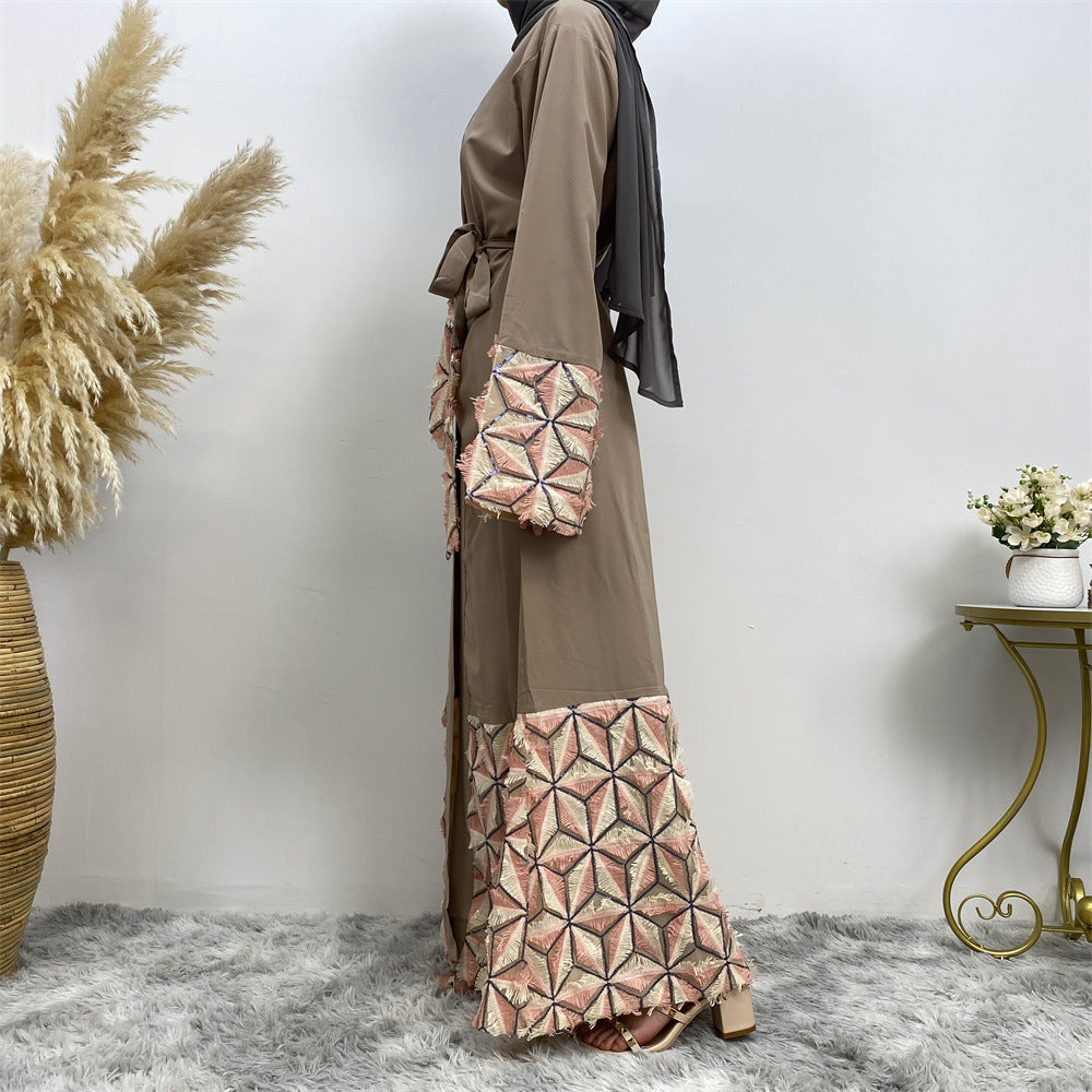 1765 spliced muslim abaya dress - MinYang Fashion Apparel Accessory Manufacturer