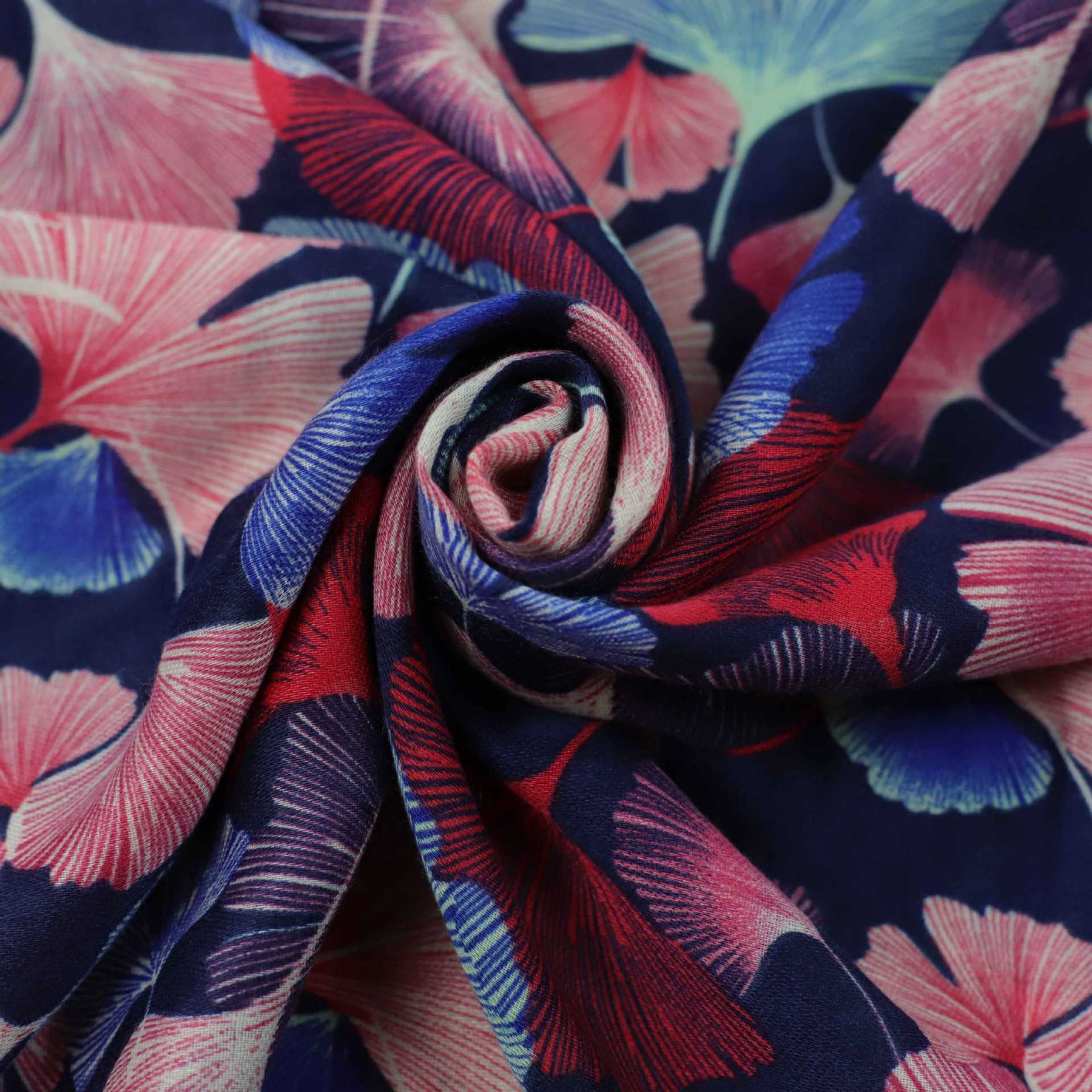 JY230814 ginkgo leaf printed scarf - MinYang Fashion Apparel Accessory Manufacturer