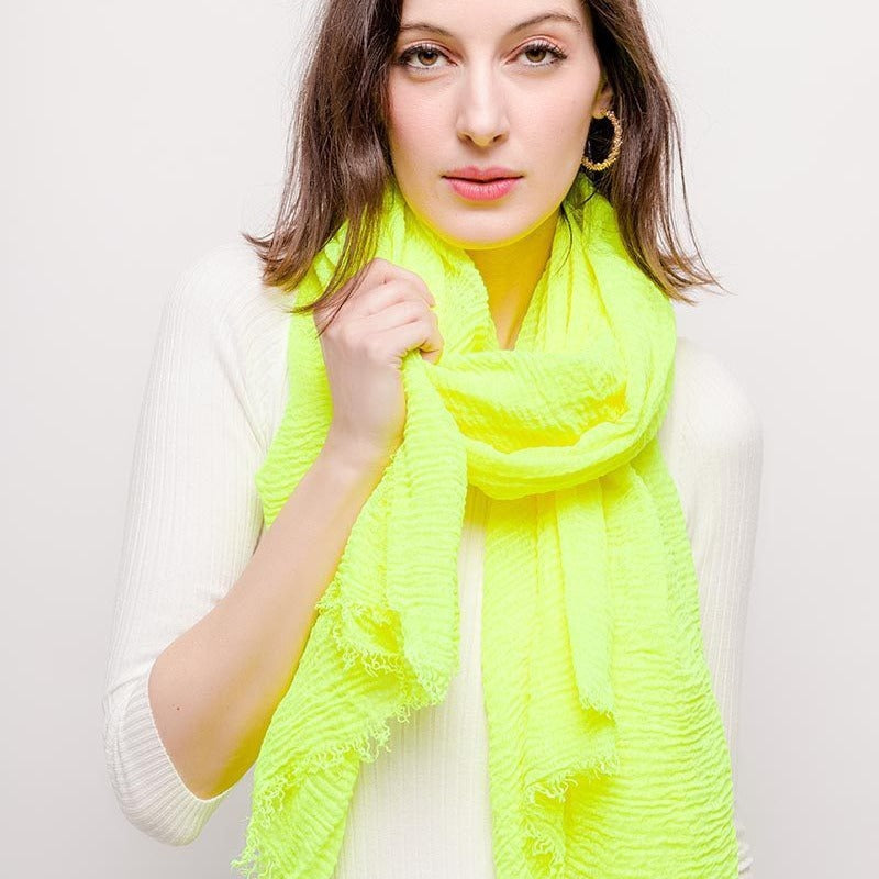 WJ01 Cotton scarf solid color scarf wrinkled bubble scarf shawl headscarf