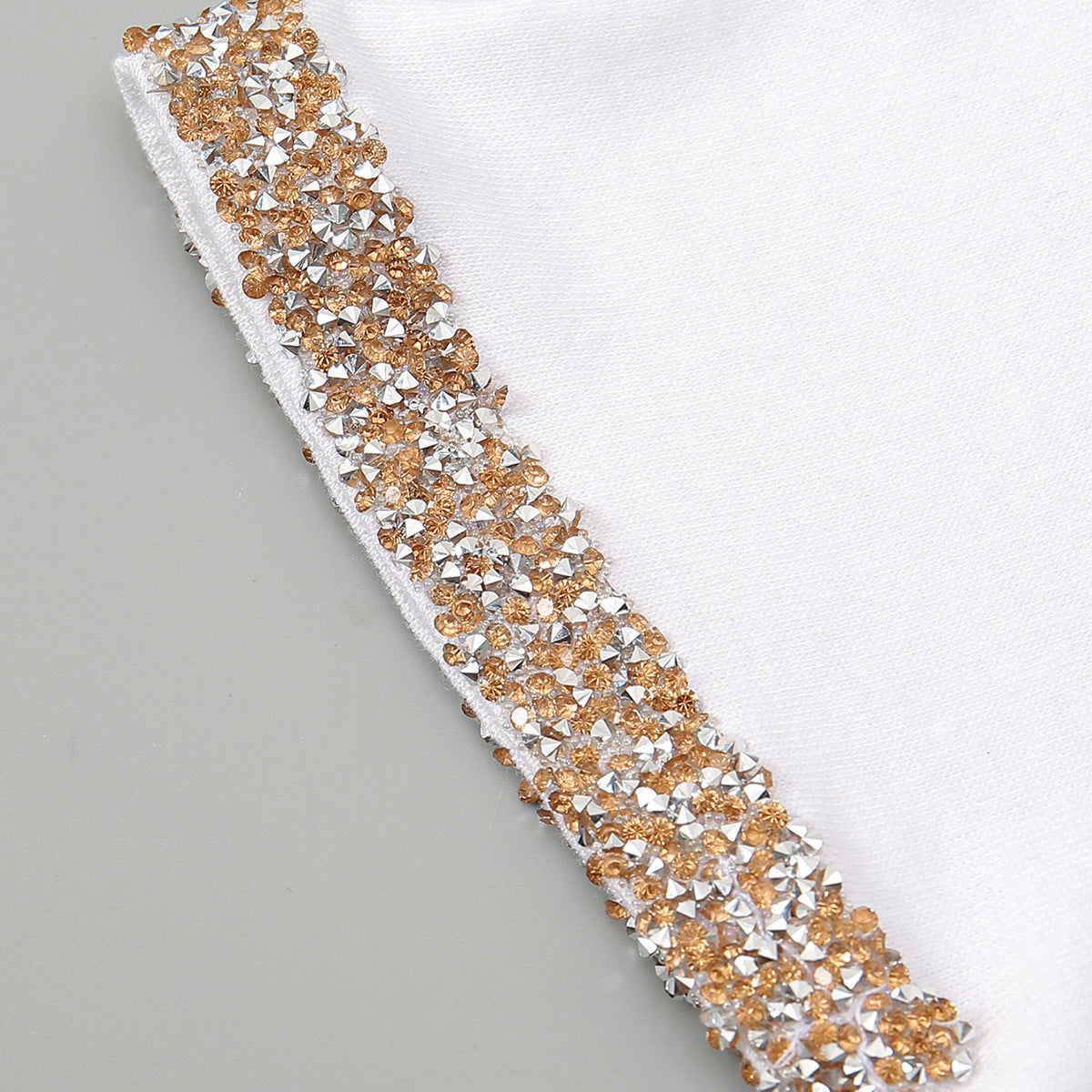 RS016 Mercerized cotton bottoming cap with hot diamond straps