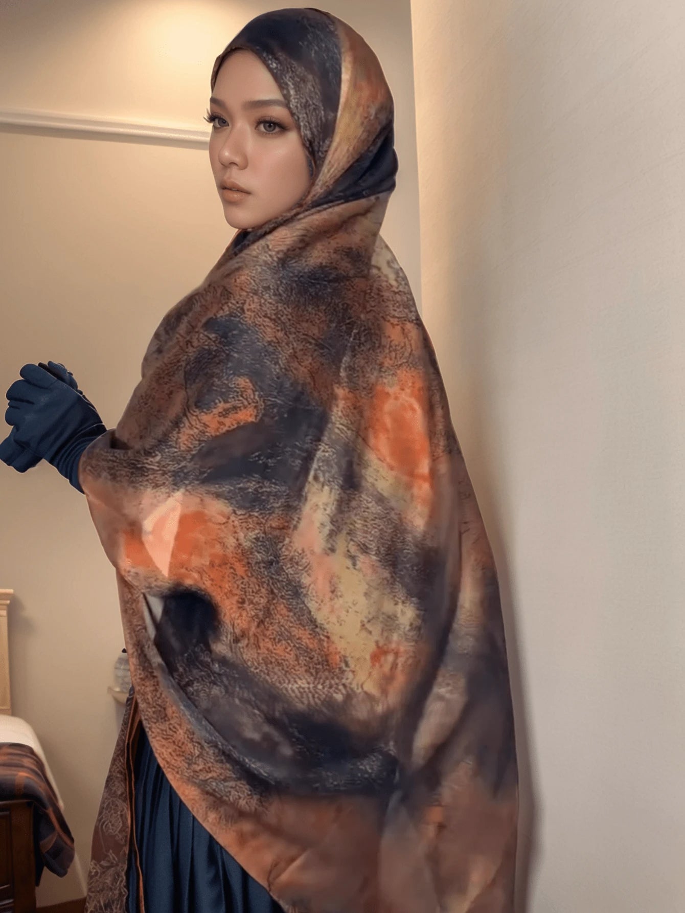 MYM14 Modal tie-dye printed scarf/hijab - MinYang Fashion Apparel Accessory Manufacturer