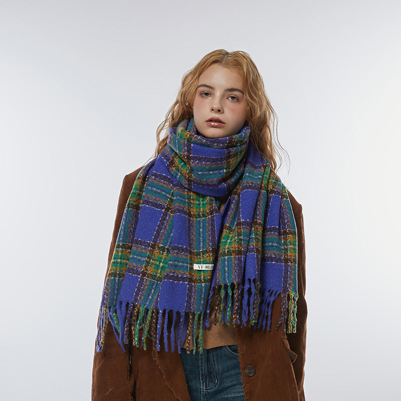2023-10-35 plaid winter scarf - MinYang Fashion Apparel Accessory Manufacturer