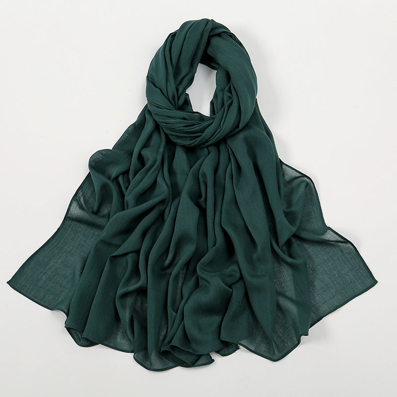 VS694New solid color curled cotton long scarf women's headscarf - MinYang Fashion Apparel Accessory Manufacturer